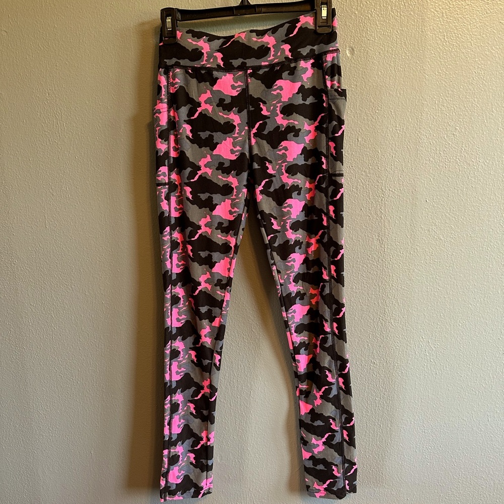 NWT - Workout pants gray, black, and pink camouflage.